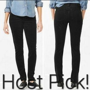 GAP Maternity Black Corduroy Pants Always Skinny Size 28 / 6 Fitted Stretch EUC